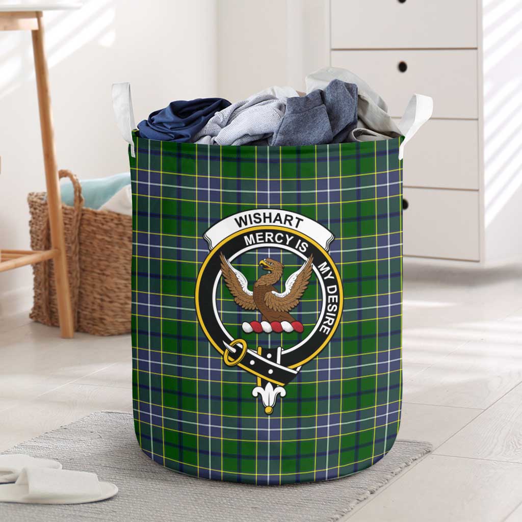 Tartan Vibes Clothing Wishart Hunting Modern Tartan Laundry Basket with Family Crest