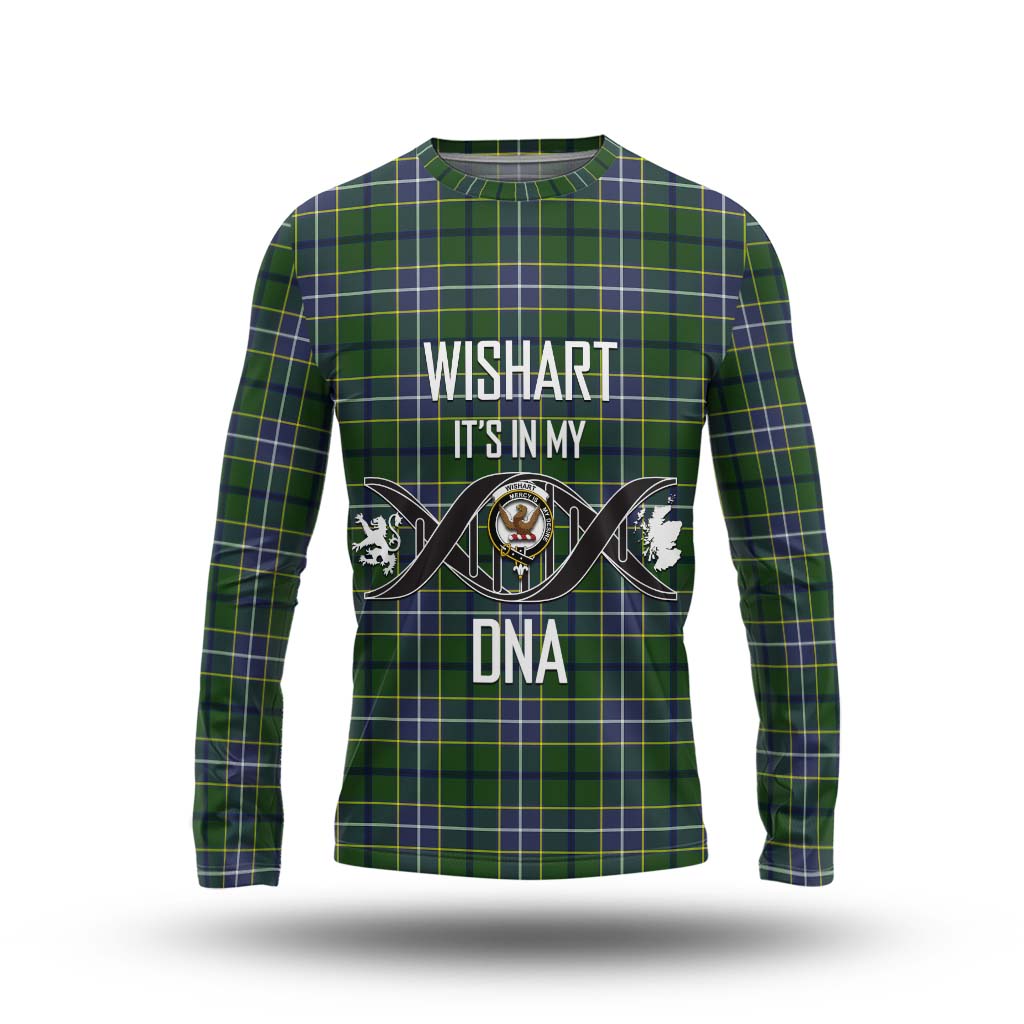 Tartan Vibes Clothing Wishart Hunting Modern Tartan Long Sleeve T-Shirt with Family Crest DNA In Me Style