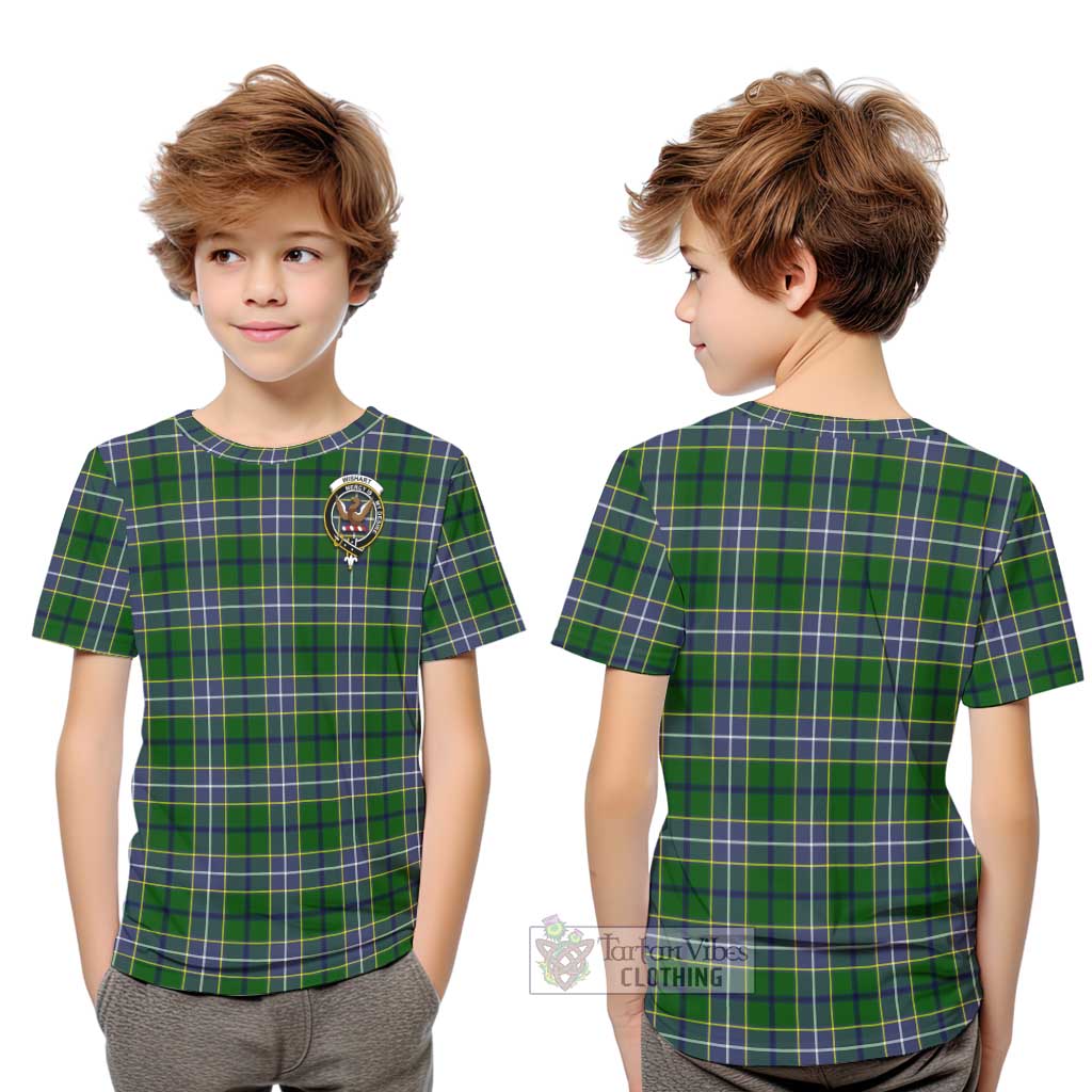 Tartan Vibes Clothing Wishart Hunting Modern Tartan Kid T-Shirt with Family Crest