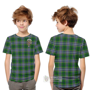 Wishart Hunting Modern Tartan Kid T-Shirt with Family Crest