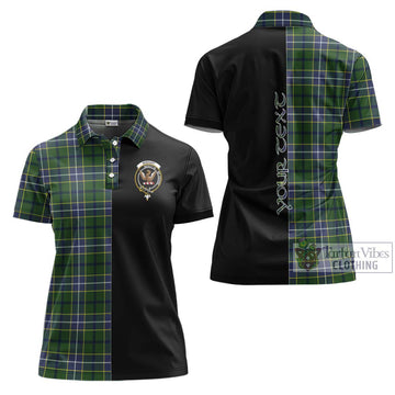 Wishart Hunting Modern Tartan Women's Polo Shirt with Family Crest and Half Of Me Style