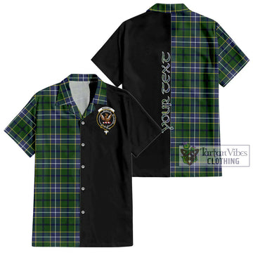 Wishart Hunting Modern Tartan Short Sleeve Button Shirt with Family Crest and Half Of Me Style