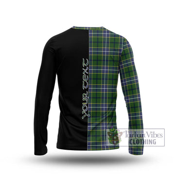 Wishart Hunting Modern Tartan Long Sleeve T-Shirt with Family Crest and Half Of Me Style