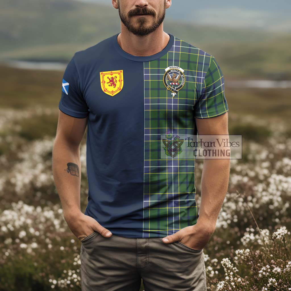 Tartan Vibes Clothing Wishart Hunting Modern Tartan T-Shirt Alba with Scottish Lion Royal Arm Half Style