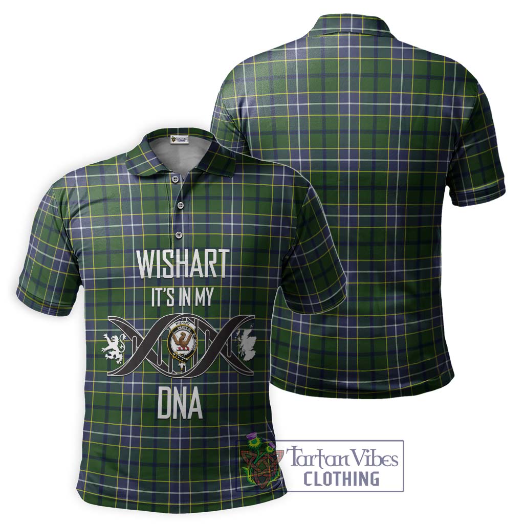 Tartan Vibes Clothing Wishart Hunting Modern Tartan Polo Shirt with Family Crest DNA In Me Style