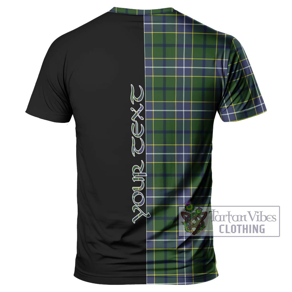 Tartan Vibes Clothing Wishart Hunting Modern Tartan T-Shirt with Family Crest and Half Of Me Style