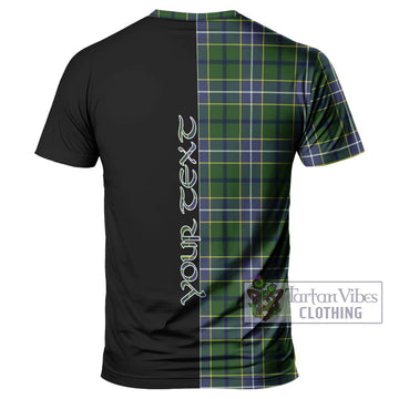 Wishart Hunting Modern Tartan T-Shirt with Family Crest and Half Of Me Style