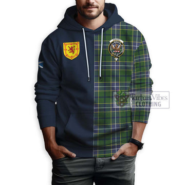 Wishart Hunting Modern Tartan Hoodie with Scottish Lion Royal Arm Half Style