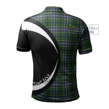 Wishart Hunting Modern Tartan Men's Polo Shirt with Family Crest Circle Style