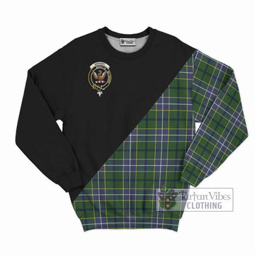 Wishart Hunting Modern Tartan Sweatshirt with Family Crest and Military Logo Style