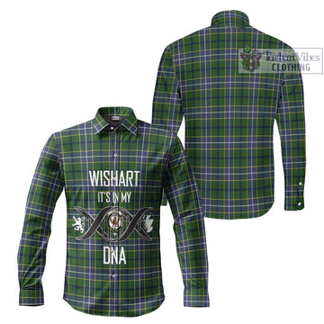 Wishart Hunting Modern Tartan Long Sleeve Button Shirt with Family Crest DNA In Me Style