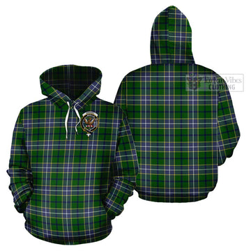 Wishart Hunting Modern Tartan Cotton Hoodie with Family Crest