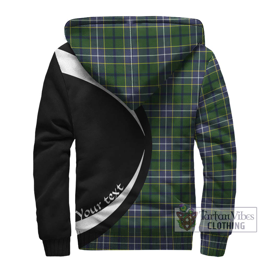 Wishart Hunting Modern Tartan Sherpa Hoodie with Family Crest Circle Style - Tartan Vibes Clothing