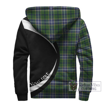 Wishart Hunting Modern Tartan Sherpa Hoodie with Family Crest Circle Style