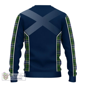 Wishart Hunting Modern Tartan Knitted Sweater with Family Crest and Lion Rampant Vibes Sport Style