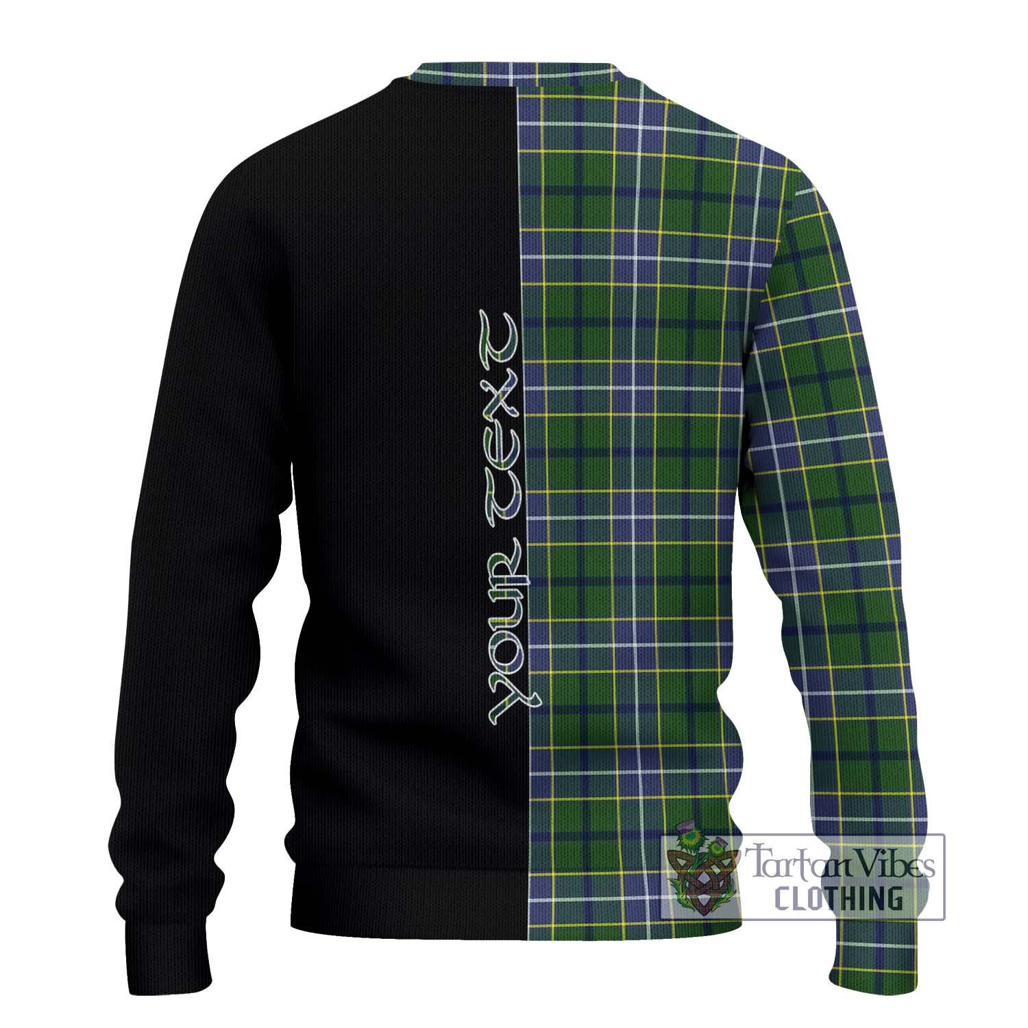 Tartan Vibes Clothing Wishart Hunting Modern Tartan Knitted Sweater with Family Crest and Half Of Me Style