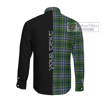 Wishart Hunting Modern Tartan Long Sleeve Button Shirt with Family Crest and Half Of Me Style