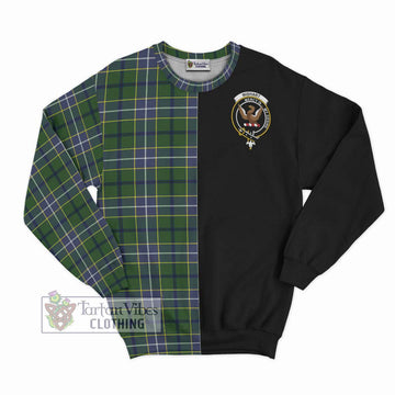 Wishart Hunting Modern Tartan Sweatshirt with Family Crest and Half Of Me Style