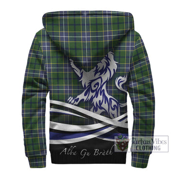 Wishart Hunting Modern Tartan Sherpa Hoodie with Alba Gu Brath Regal Lion Emblem