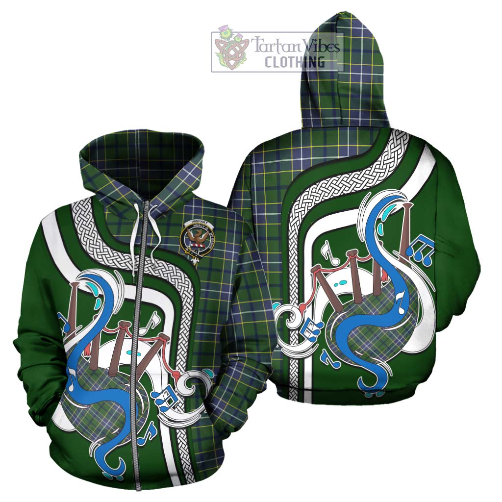 Tartan Vibes Clothing Wishart Hunting Modern Tartan Hoodie with Epic Bagpipe Style