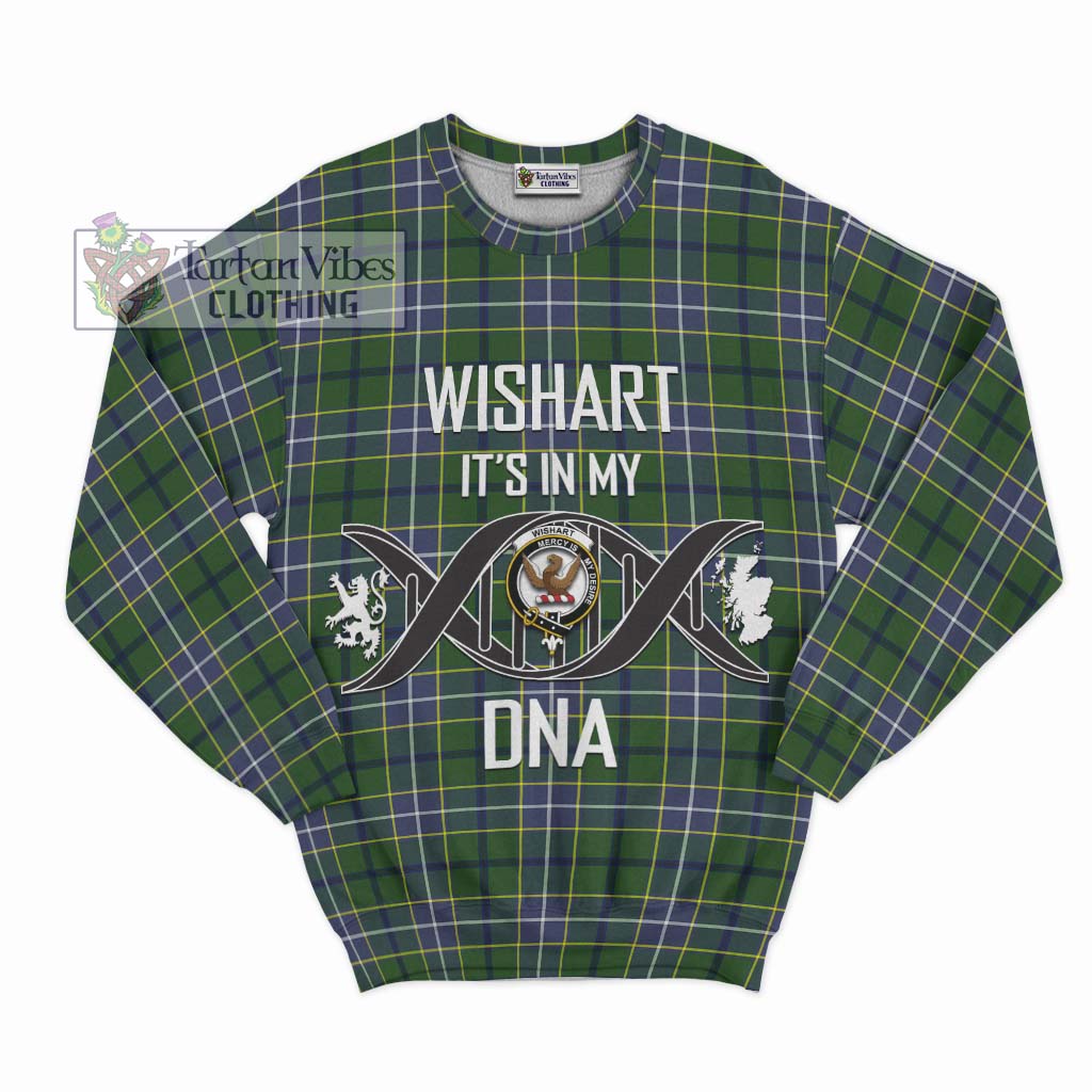 Tartan Vibes Clothing Wishart Hunting Modern Tartan Sweatshirt with Family Crest DNA In Me Style