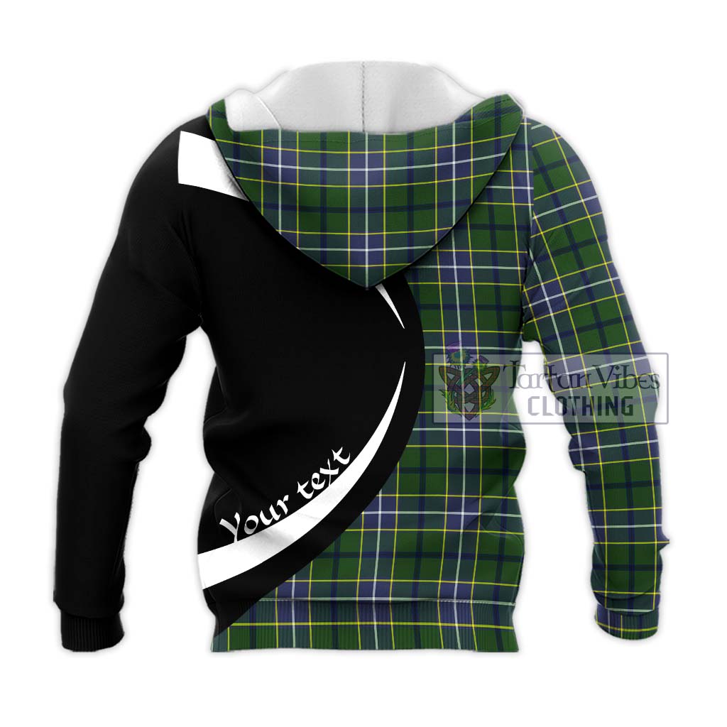 Wishart Hunting Modern Tartan Knitted Hoodie with Family Crest Circle Style - Tartan Vibes Clothing