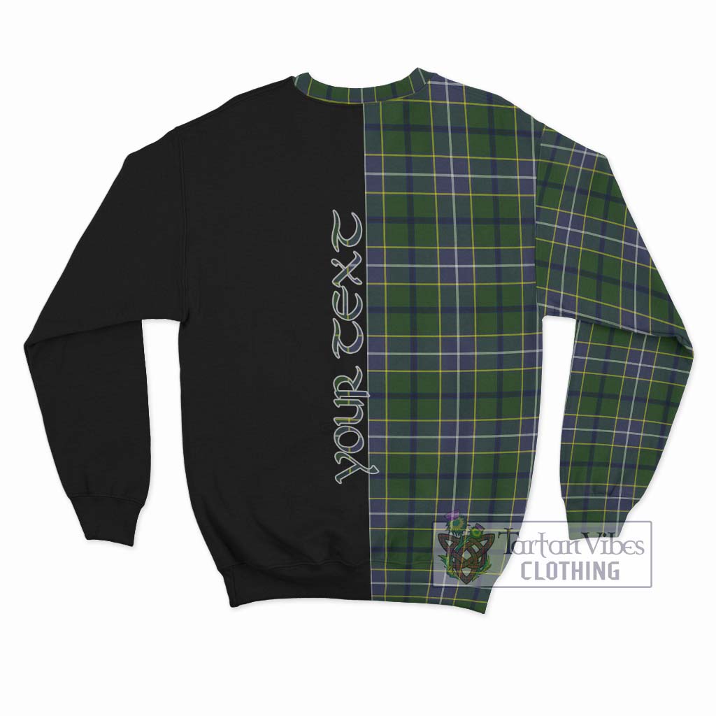 Tartan Vibes Clothing Wishart Hunting Modern Tartan Sweatshirt with Family Crest and Half Of Me Style