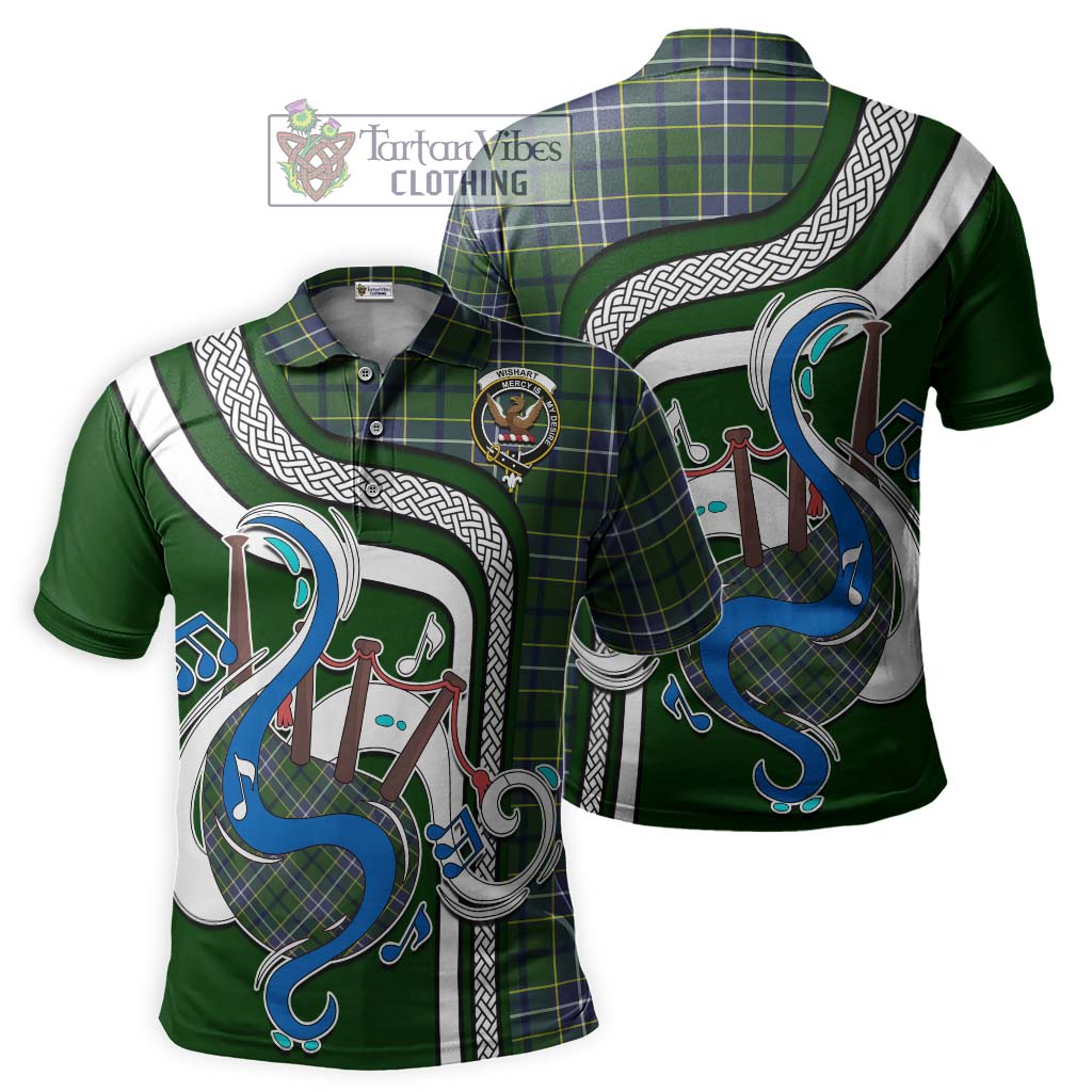 Tartan Vibes Clothing Wishart Hunting Modern Tartan Polo Shirt with Epic Bagpipe Style