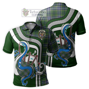 Wishart Hunting Modern Tartan Polo Shirt with Epic Bagpipe Style