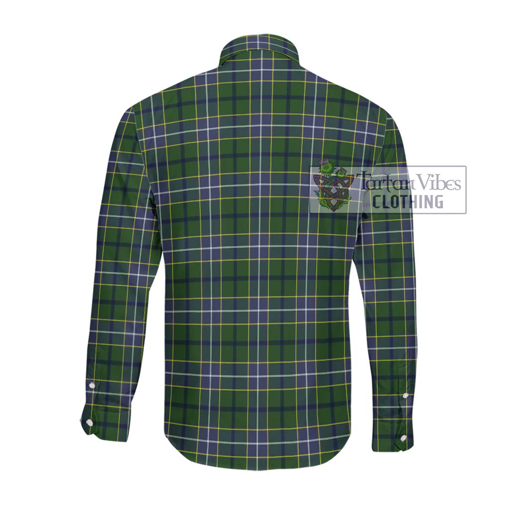 Tartan Vibes Clothing Wishart Hunting Modern Tartan Long Sleeve Button Shirt with Family Crest DNA In Me Style