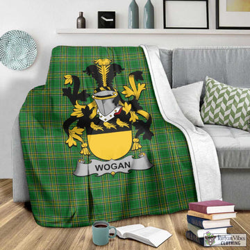 Wogan Irish Clan Tartan Blanket with Coat of Arms