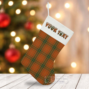 Wolfe Tartan Christmas Stocking with Personalized Text