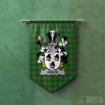 Wolfe Irish Clan Tartan Gonfalon, Tartan Banner with Coat of Arms Chevron - Tartan Vibes Clothing