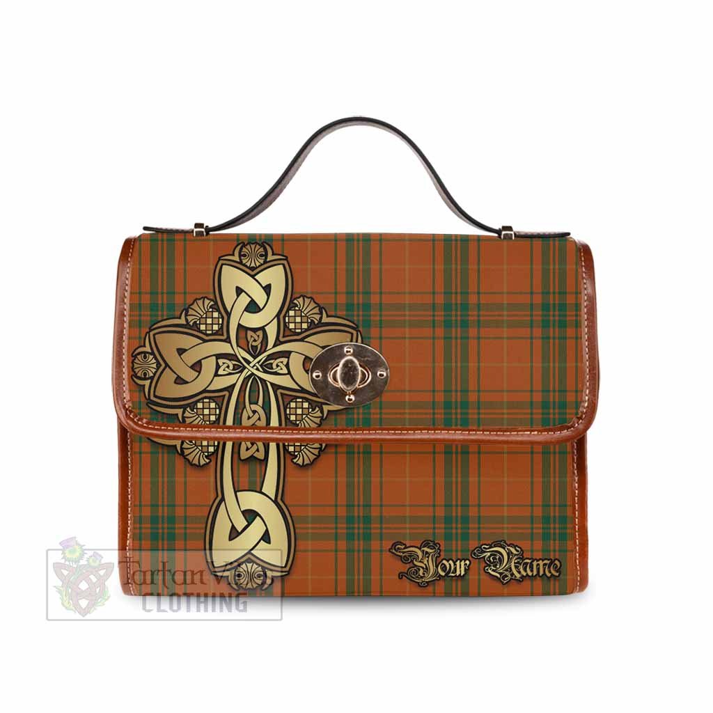 Tartan Vibes Clothing Wolfe Tartan Waterproof Canvas Bag Golden Thistle Celtic Cross Style