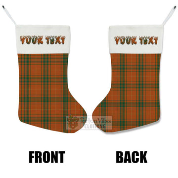 Wolfe Tartan Christmas Stocking with Personalized Text