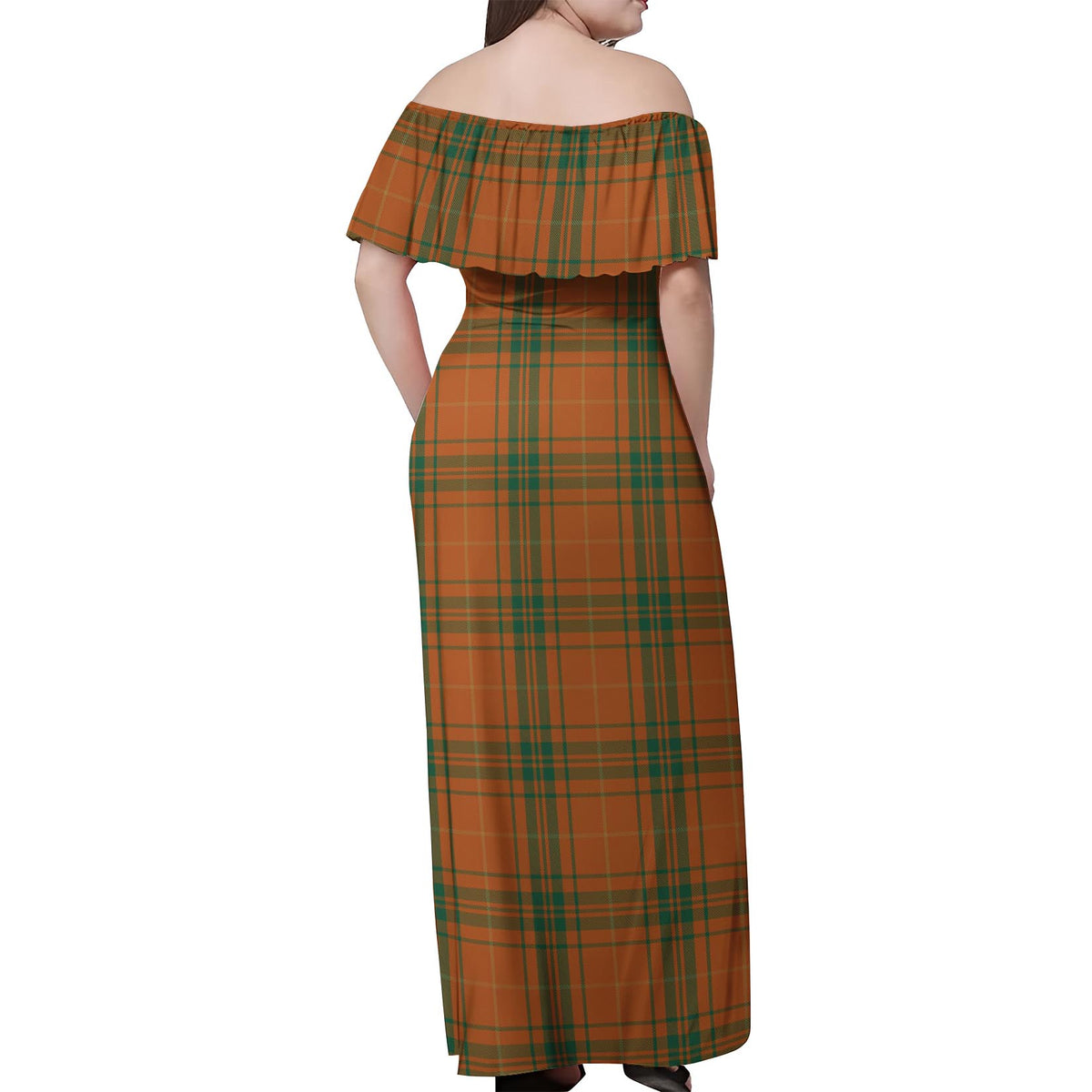 Wolfe Tartan Off Shoulder Long Dress - Tartan Vibes Clothing