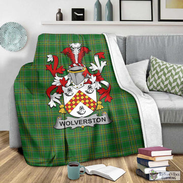 Wolverston Irish Clan Tartan Blanket with Coat of Arms