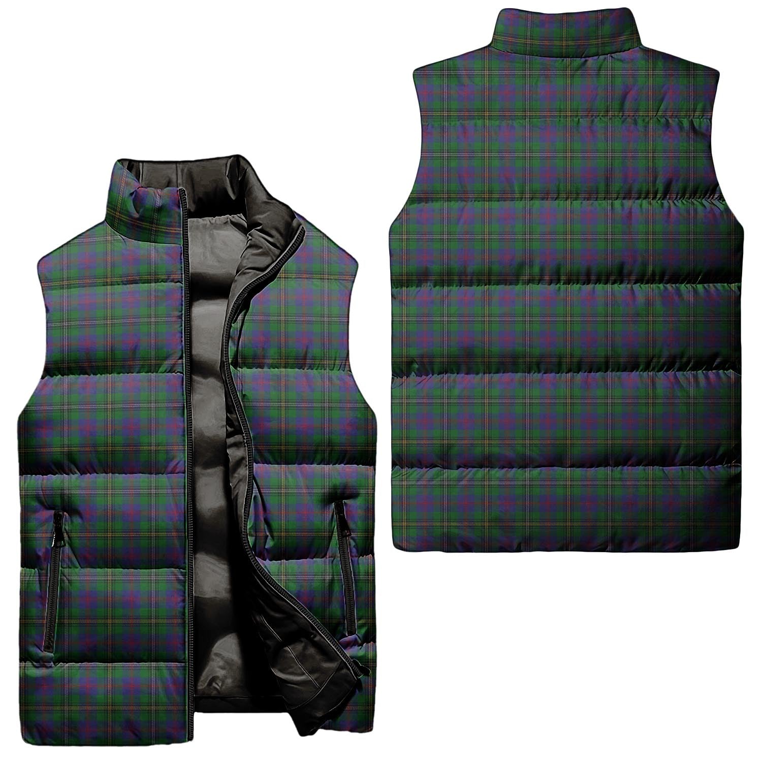 Wood Tartan Sleeveless Puffer Jacket Unisex - Tartanvibesclothing