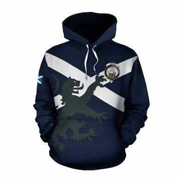 Wood Tartan Lion Rampant Cotton Hoodie Proudly Display Your Heritage with Alba Gu Brath and Clan Name