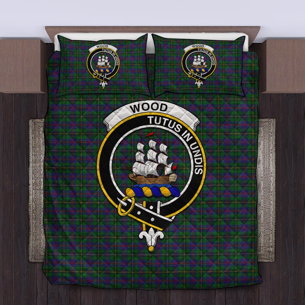 Wood Tartan Quilt Bed Set with Family Crest Twin - Tartan Vibes Clothing