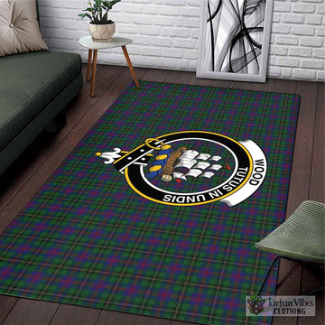 Wood Tartan Area Rug with Family Crest