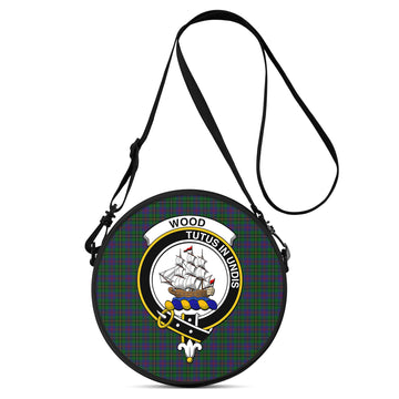 Wood Tartan Round Satchel Bags with Family Crest