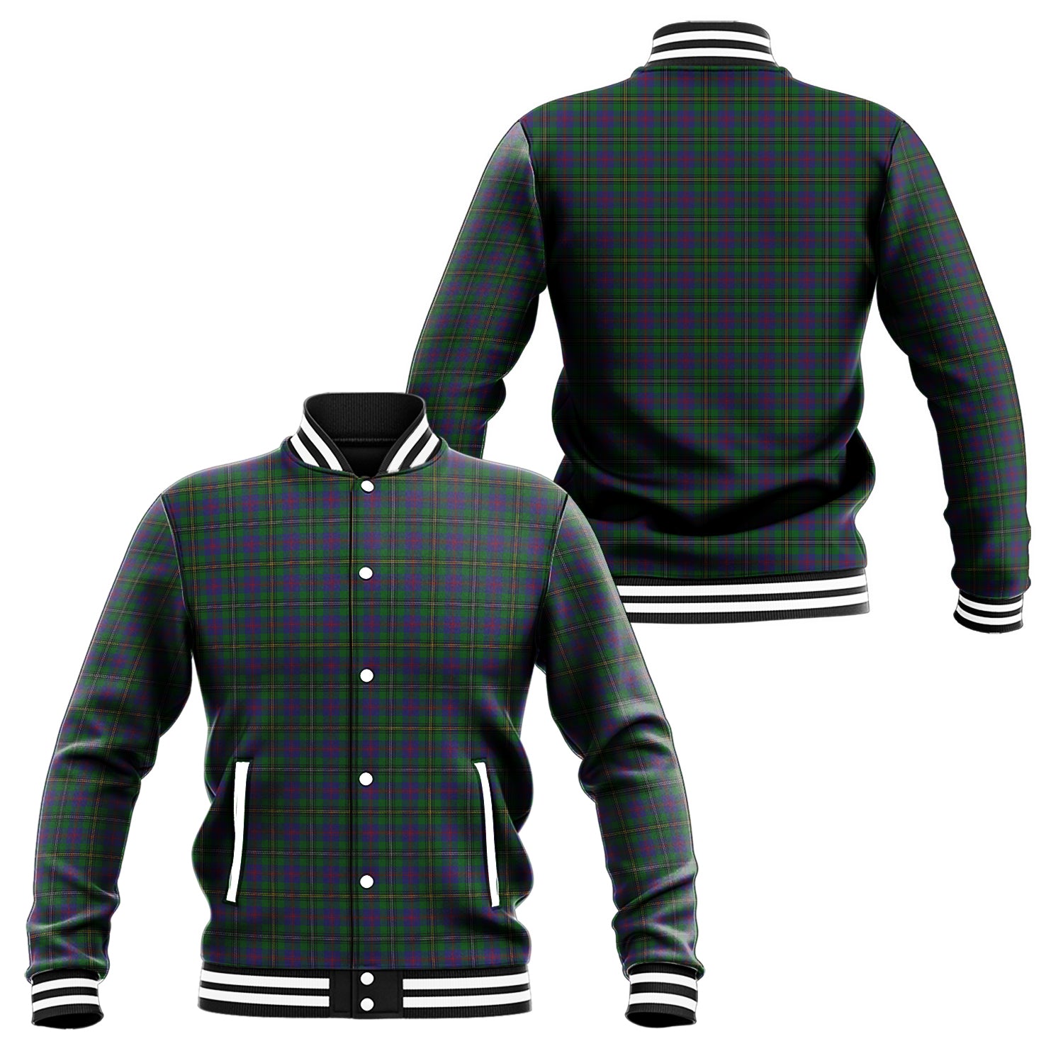 Wood Tartan Baseball Jacket Unisex - Tartan Vibes Clothing