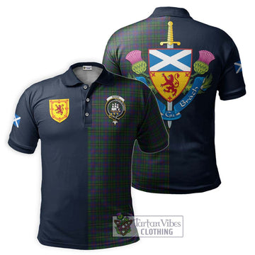 Wood Tartan Polo Shirt Alba with Scottish Lion Royal Arm Half Style Kid - Tartan Vibes Clothing