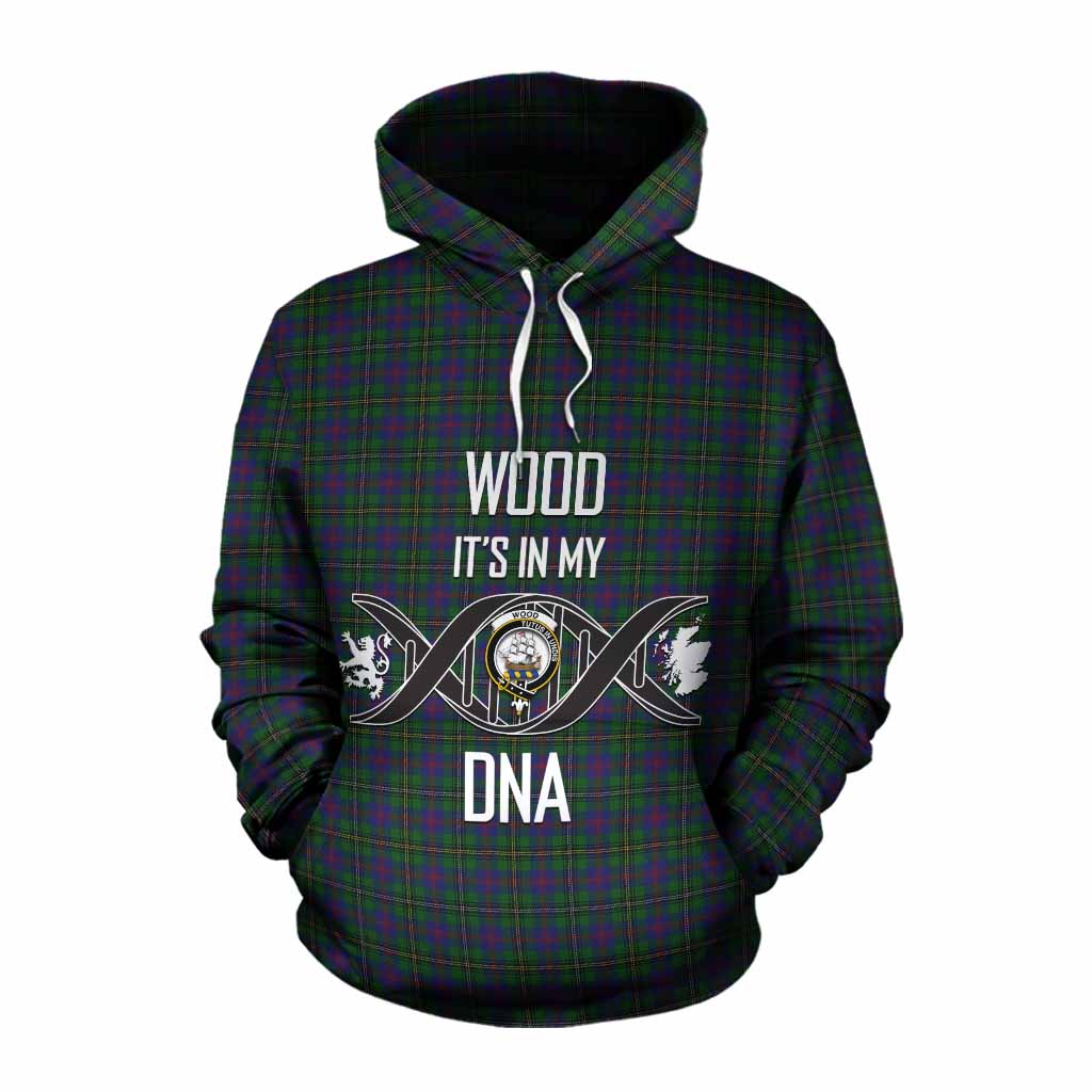 Tartan Vibes Clothing Wood Tartan Cotton Hoodie with Family Crest DNA In Me Style