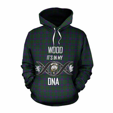 Wood Tartan Cotton Hoodie with Family Crest DNA In Me Style