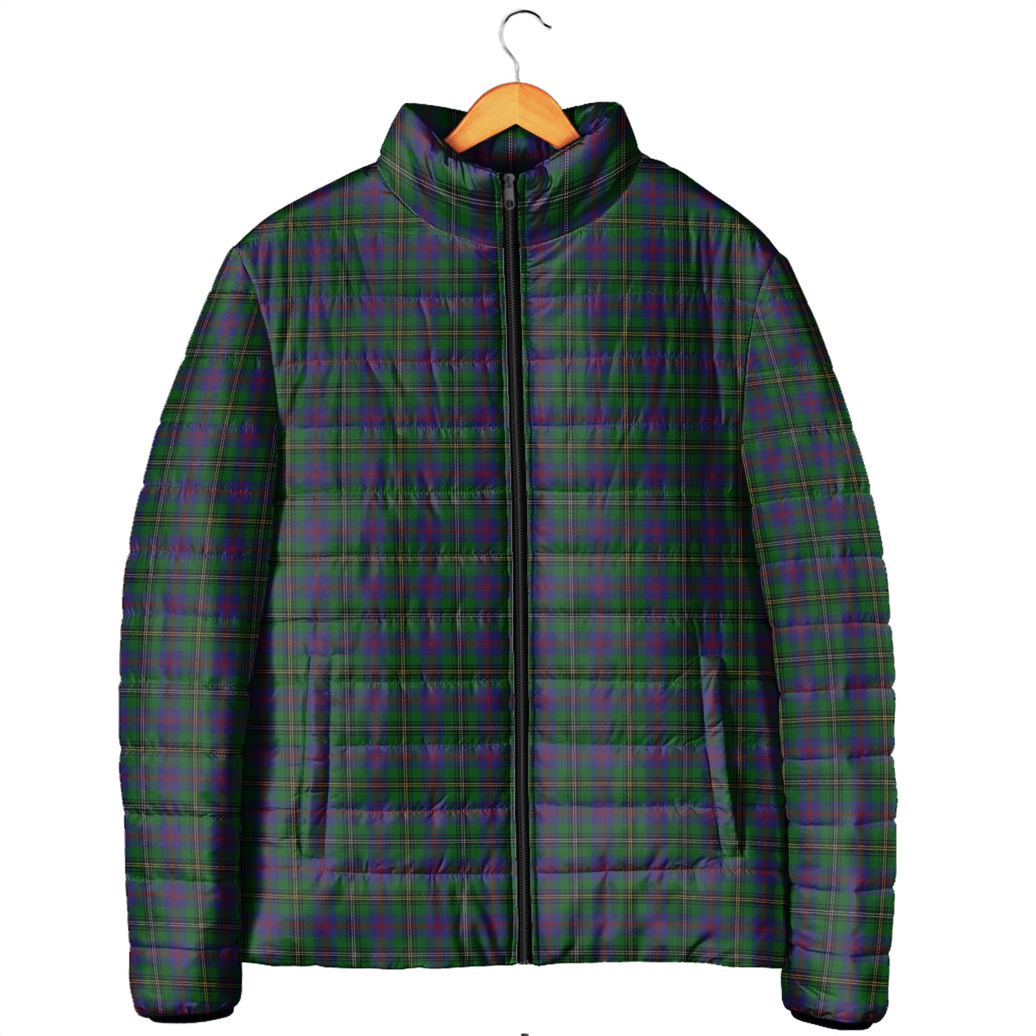 Wood Tartan Padded Jacket Men's Padded Jacket - Tartan Vibes Clothing