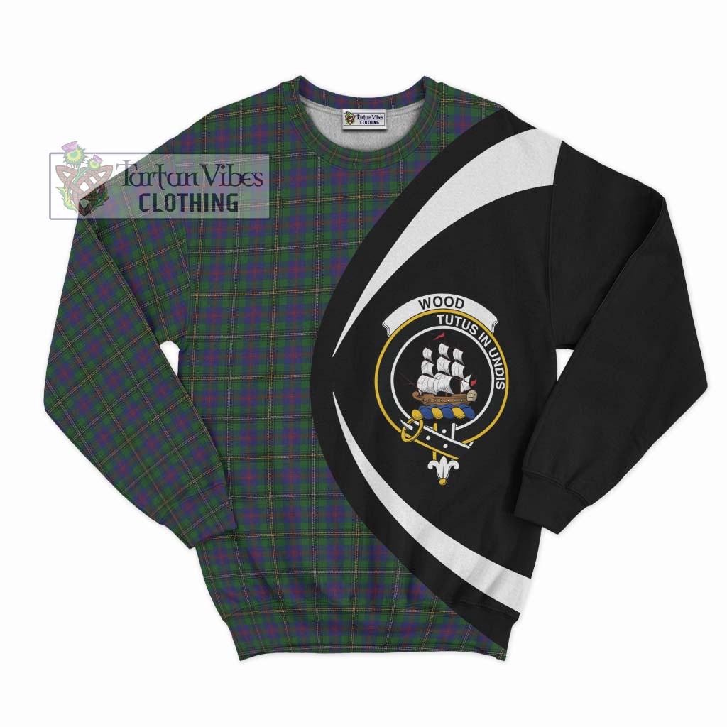 Wood Tartan Sweatshirt with Family Crest Circle Style Unisex - Tartan Vibes Clothing