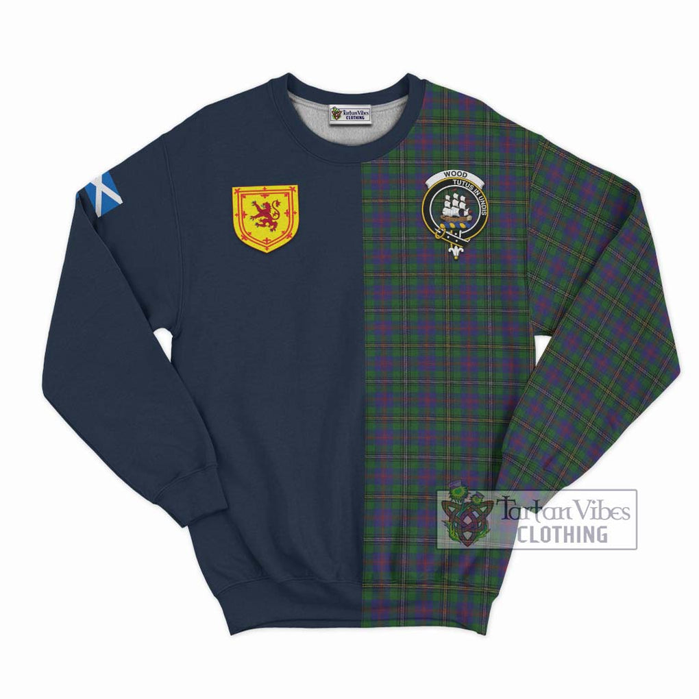 Tartan Vibes Clothing Wood Tartan Sweatshirt with Scottish Lion Royal Arm Half Style