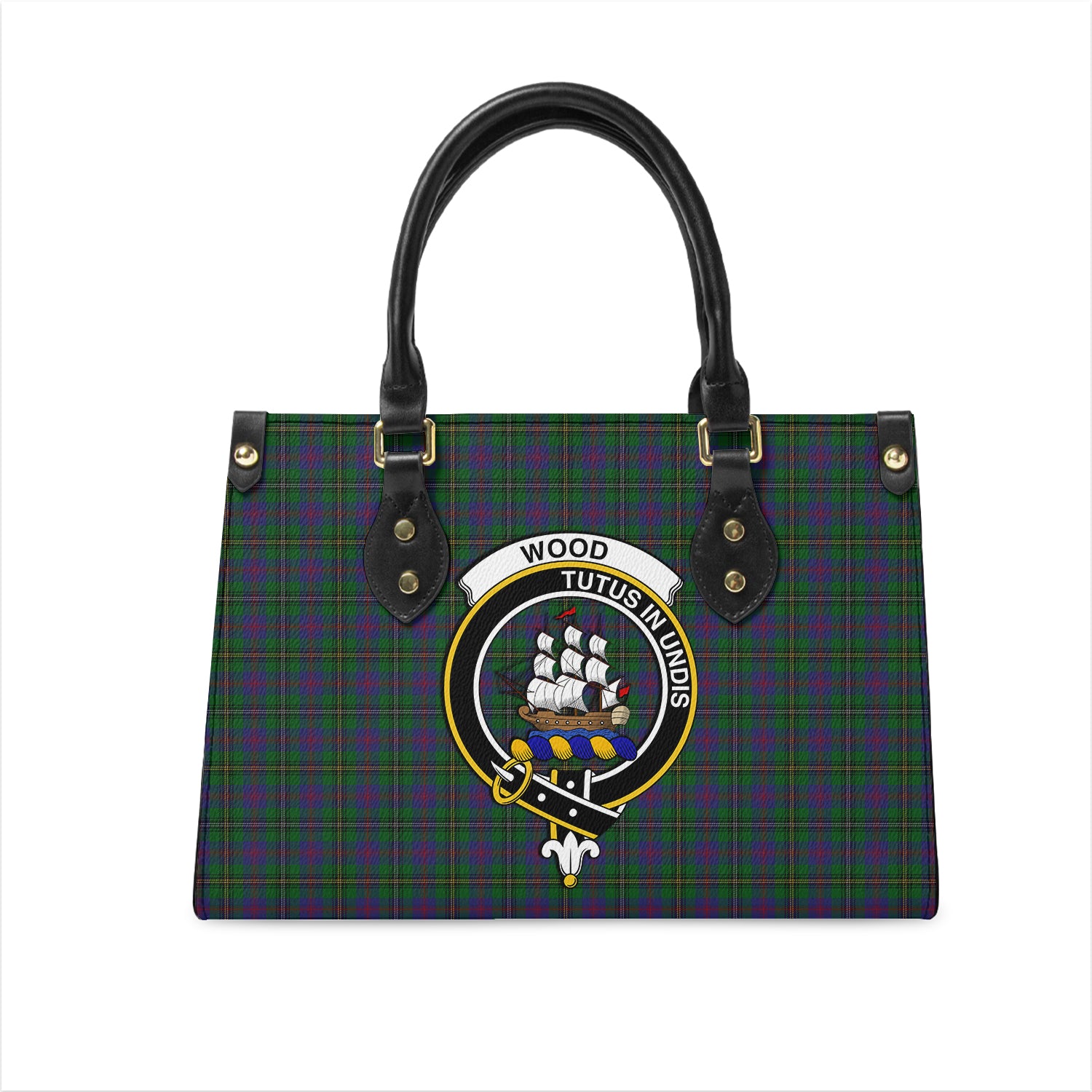 wood-tartan-leather-bag-with-family-crest